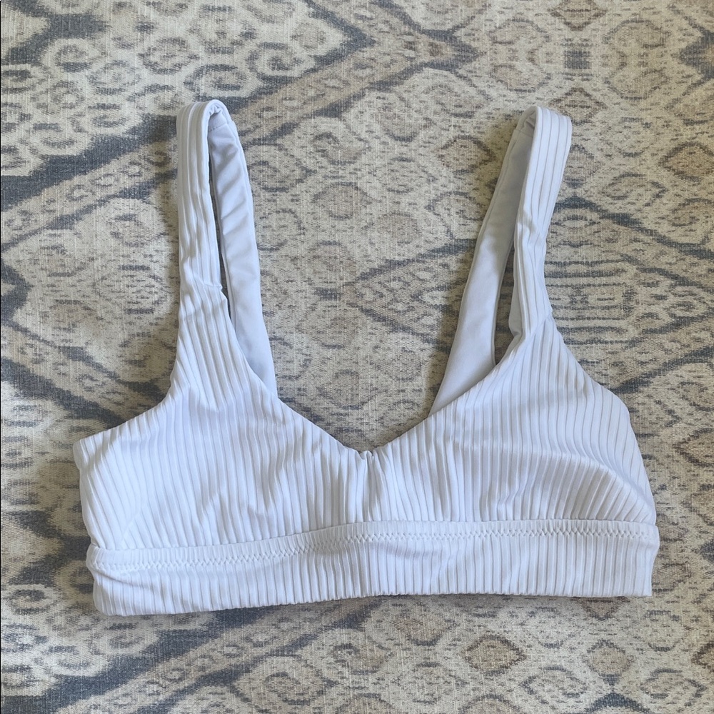 Vitamin A White Ribbed Bikini Top